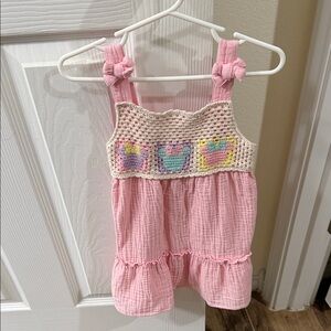 Pink Kids Bottoms with Crochet Detail